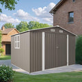 10x8 FT Outdoor Storage Shed, Metal Shed W/Window, Garden Storage Shed by Unknown