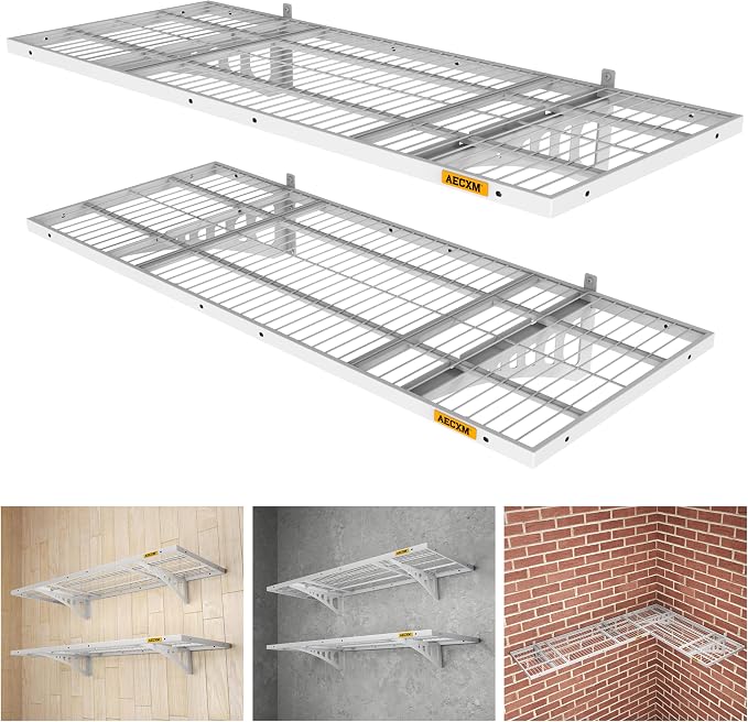 1.64x4ft 2Pack Wire Shelving Unit Heavy Duty Garage Storage Shelves Wall by AECXM