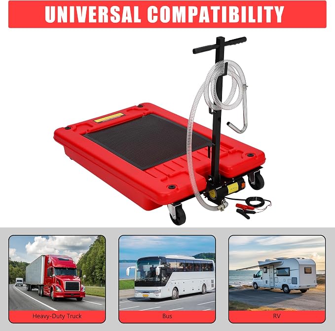 ‌17 Gal Electric Oil Drain Pan, Low Profile Mobile Oil Changing Pan - Image 7