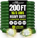 200ft Outdoor/Indoor Extension Cord 16/3 Gauge Heavy Duty 3 Prong SJTW by LifeSupplyUSA