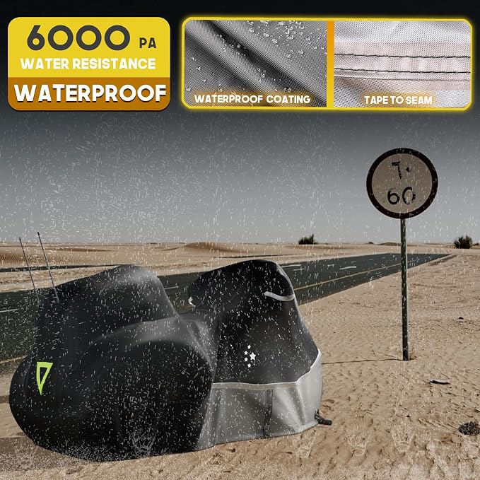 Motorcycle Cover with Side+Top Box Heavy Duty 420D Waterproof - Image 3