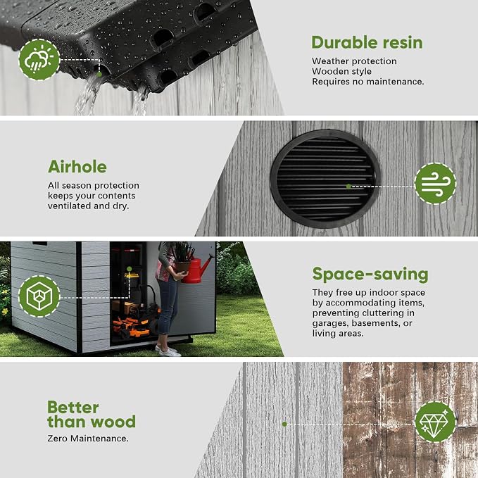 4 x 6 FT Shed Resin Outdoor Storage - Image 4