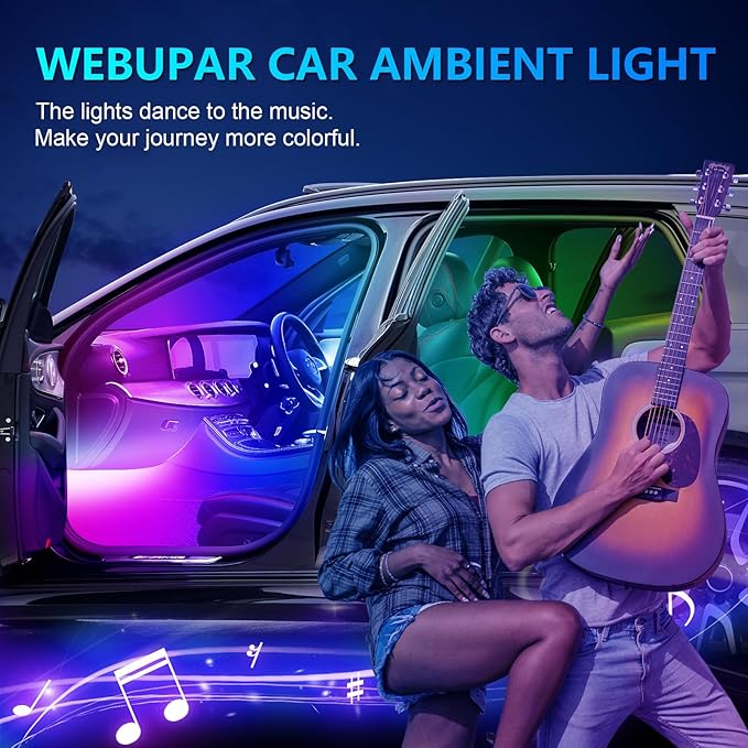 WEBUPAR Dreamcolor Acrylic Car Interior Led Kit, Car Accessories 22 in 1 RGB - Image 6