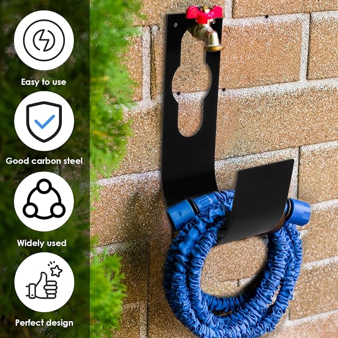3Pcs Garden Hose Hanger Hook Carbon Steel Expandable Hose Holder Rack Wall - Image 2