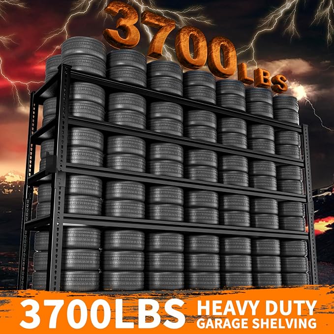 Storage Shelves Heavy Duty 2 PCS, 5-Tier Adjustable Metal Industrial Utility - Image 4