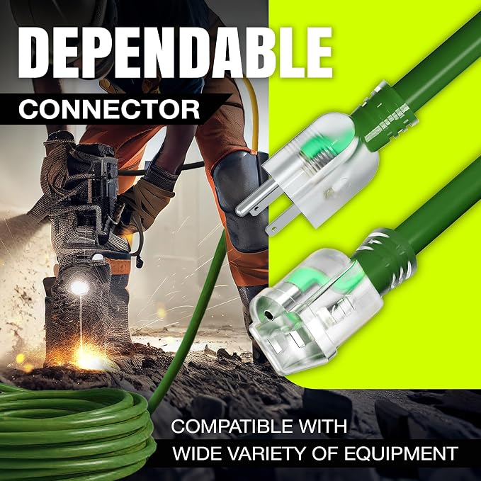 3ft Outdoor/Indoor Extension Cord 10/3 Gauge Ultra Heavy Duty 3 Prong SJTW - Image 4