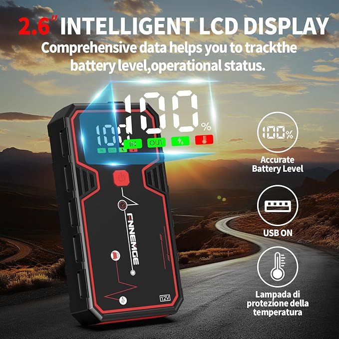 Car Jump Starter, 5000A Peak 23800mAh 12V Jump Starter Battery Pack, - Image 6