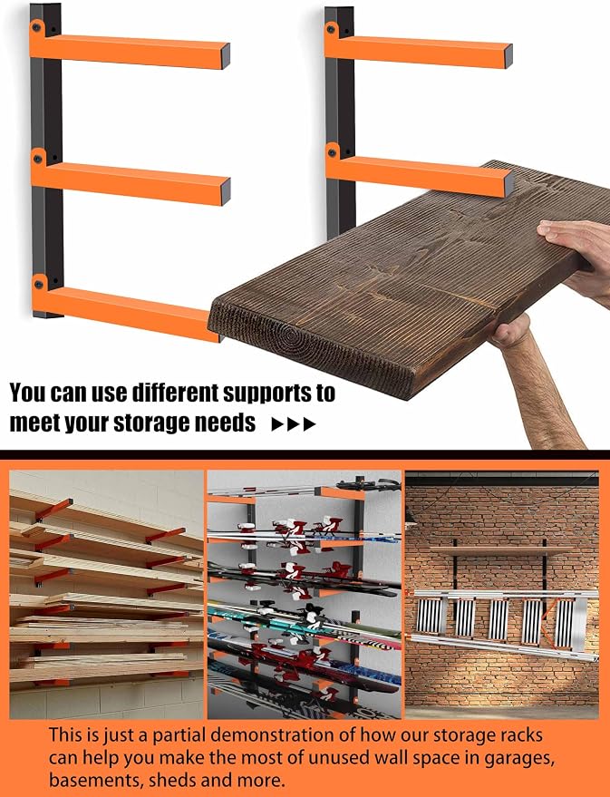 Caliee lumber Storage Rack Wall Mount, Heavy Duty Wood Storage Racks - Image 5