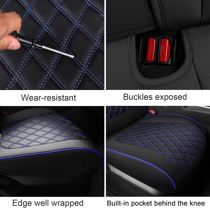 MIROZO Rav4 Seat Covers Full Set, Faux Leather Car Seat Covers Compatible - Image 8