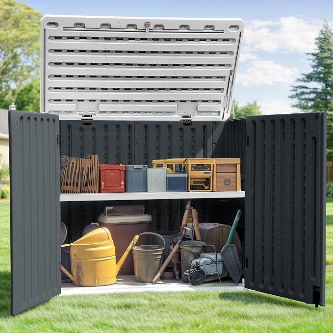 GOOBED Horizontal Shed with Padlock Latch, Outdoor Storage Shed - Image 3