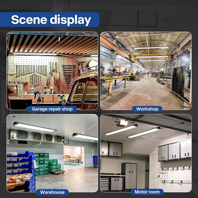 4-Pack 4ft Linkable Led Shop Light, Plug in Garage Lighting - Image 8