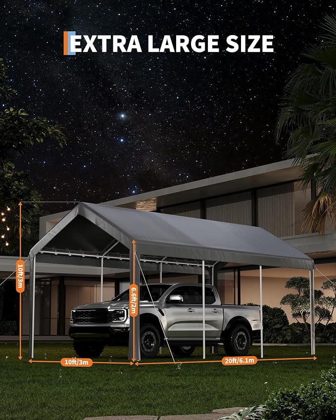 10x20ft Metal Carport Garage - Image 2
