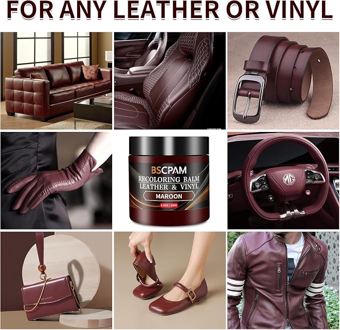 Maroon Leather Recoloring Balm - Image 2
