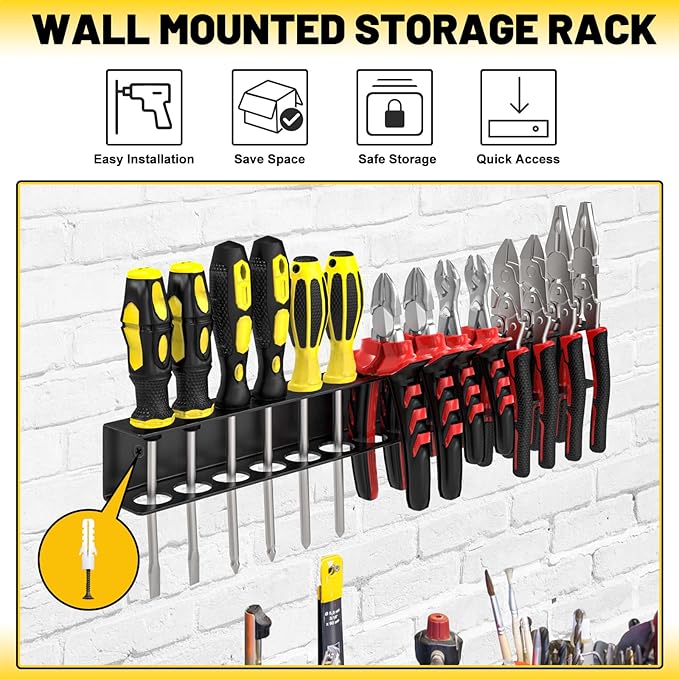 Screwdriver Plier Organizer Wall Mount, Screwdriver Rack, Metal Plier Holder - Image 4