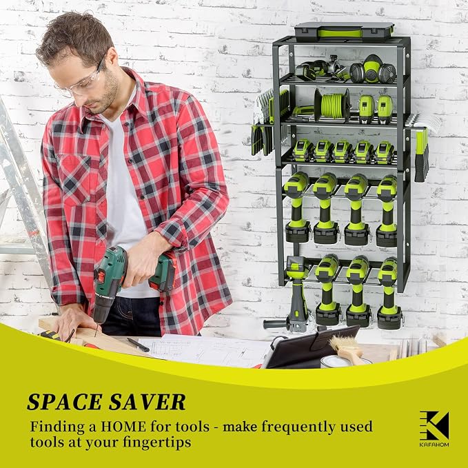 KAFAHOM Power Tool Organizer, 8 Drill Holder Wall Mount, 6 Layer Heavy Duty - Image 8