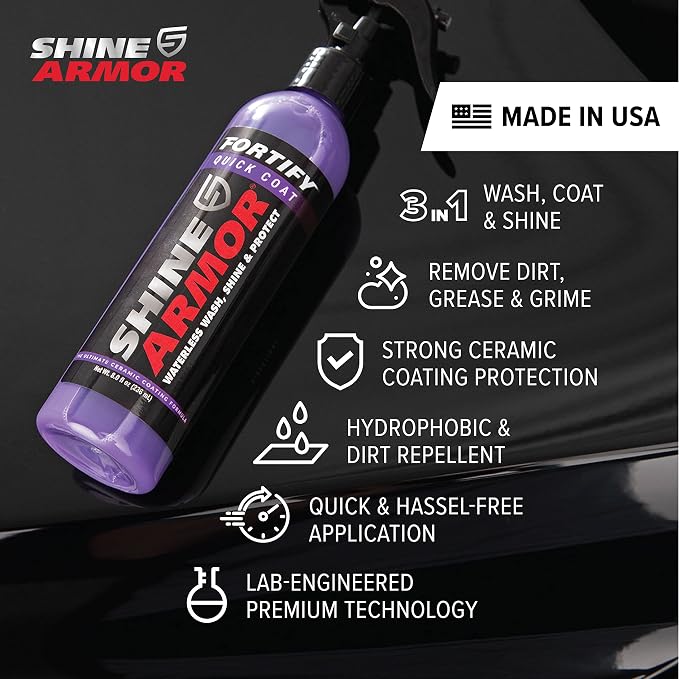 SHINE ARMOR Fortify Quick Coat – 3-in-1 Ceramic Coating Spray | Waterless Wash - Image 4