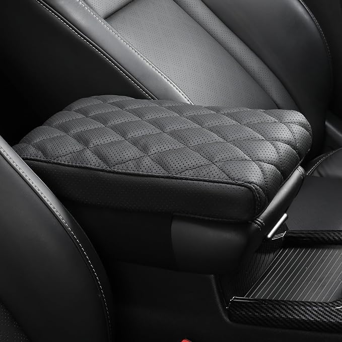 Car Center Console Cover pad Genuine Cowhide Leather, Vehicle Arm Rest Cushion by -----------------