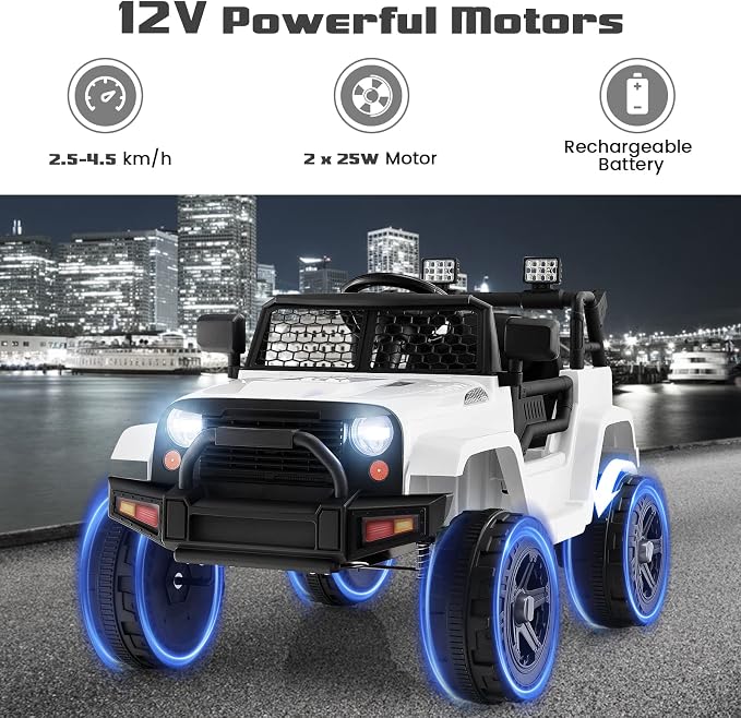 OLAKIDS Kids Ride On Truck, 12V Electric Vehicle Jeep Car - Image 3