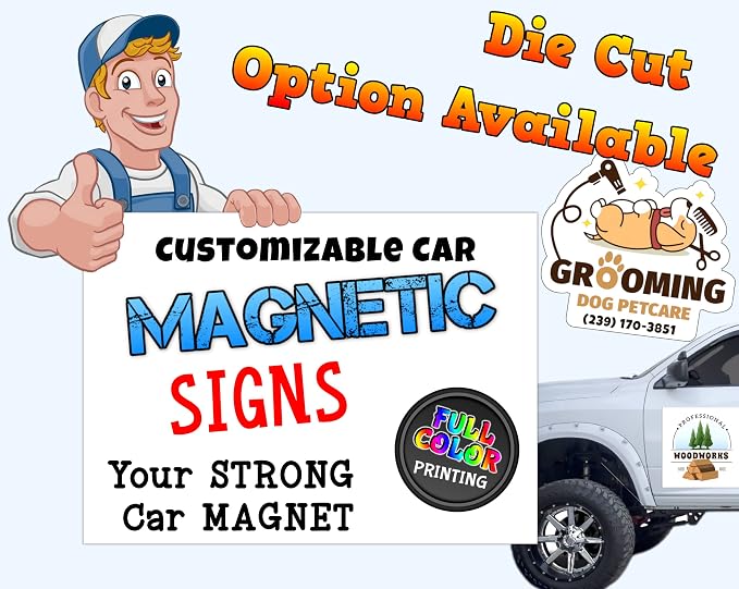 Die Cut Custom Car Magnet Sign | Personalized Logo - Image 4