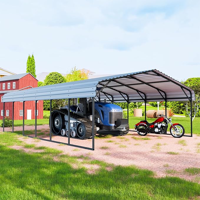 EBE 20'x30' Metal Carport, Heavy Duty Carports Canopy by EBE