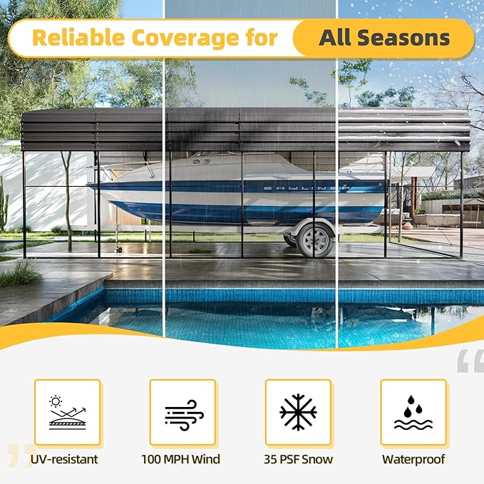EROMMY 14x30 FT RV Carport, Heavy Duty Car-Port - Image 6