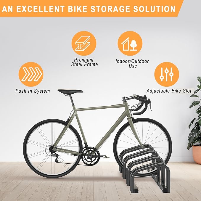 Ultrawall Bike Storage Rack for Garage, 4 Bikes Floor Bike Stand, Bicycle - Image 5