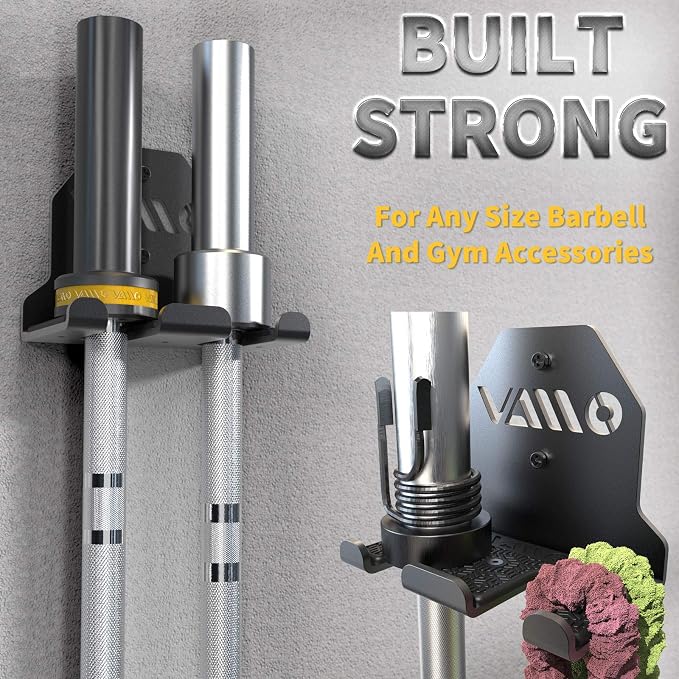 VAIIO Single Olympic Barbell Hanger, Garage Gym Bar Wall Rack, Vertical Barbell - Image 4