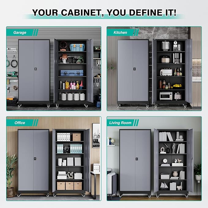 75" Tall Metal Storage Cabinet - Image 6