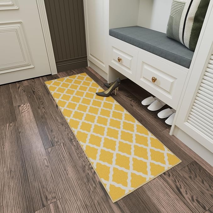 Ottomanson Hallway Runner Rug 2'2" x 6' Non Slip Trellis Area Rugs Easy to - Image 10