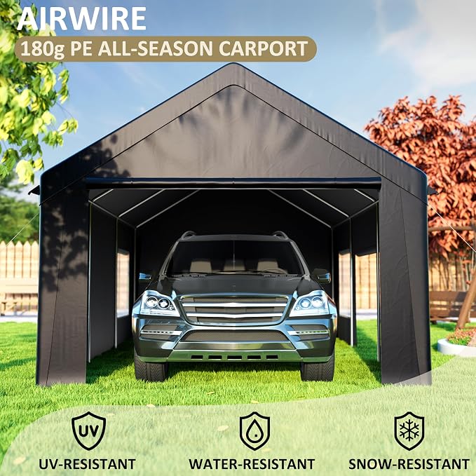 Carport 12' x 20' Heavy Duty Portable Garage, Carport Canopy - Image 3