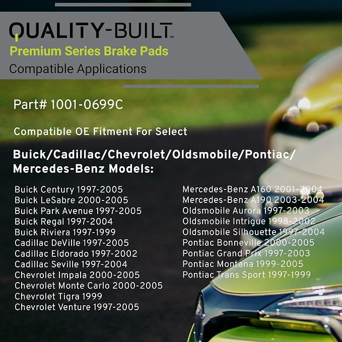 Premium Ceramic Front Brake Pads Compatible - Image 3