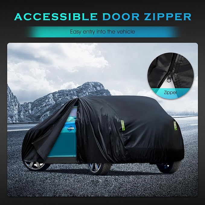 Car Cover Waterproof All Weather Full Exterior Covers w/Zipper, Size A1 - Image 5