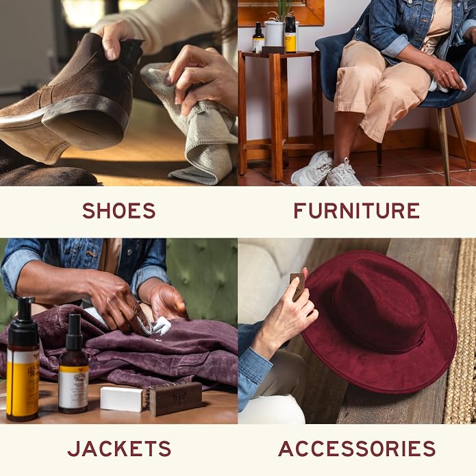 Leather Honey Suede & Nubuck Care Kit: Cleaner, Suede Brush & Eraser: Clean - Image 3