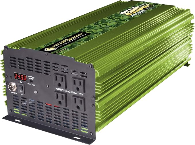 3500 Watt Power Inverter, LCD Digital Display & Wireless Remote Control by PowerBright