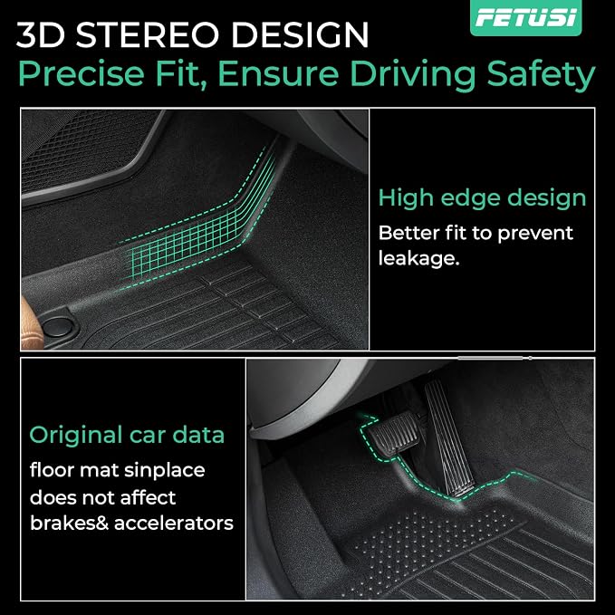 Floor Mats Fit for 2021-2024 2025 Nissan Rogue, Custom Fit TPE All Weather - Image 3