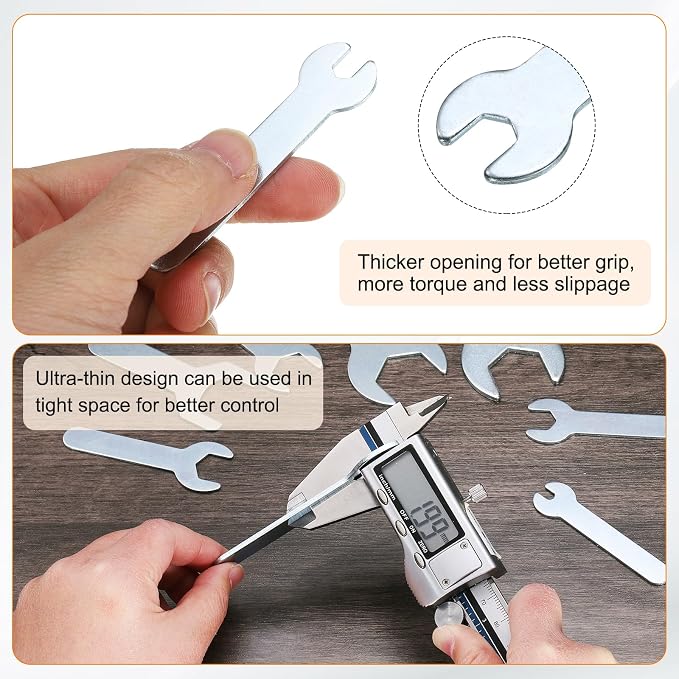 HARFINGTON 10pcs Small Wrench Open End Wrench 6x66x1.5mm Metric U-Shaped Single - Image 5