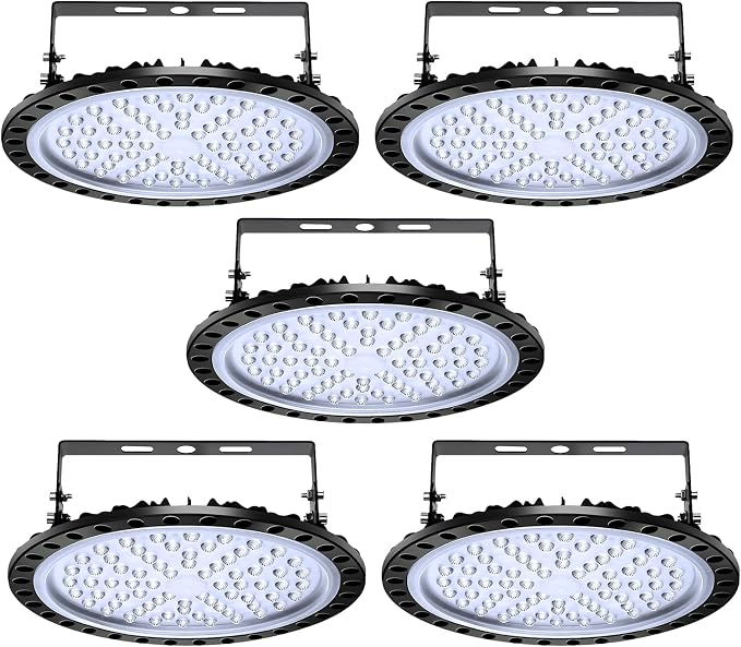 Viugreum 5 PACK 300W UFO LED High Bay Light, 30000LM 6500K Daylight White LED by Viugreum
