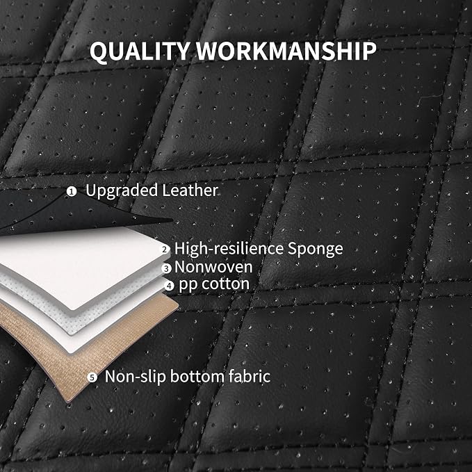 Leather Car Seat Covers, Breathable and Waterproof Napa Leather Automotive Seat - Image 7