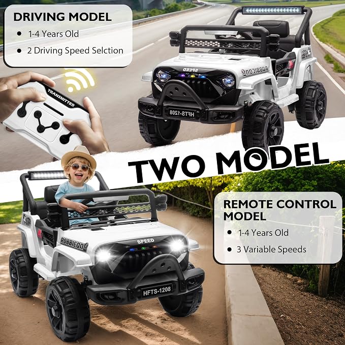 12V Ride on Electric Truck Car for Kids, 12V Kids Electric Vehicles w/Remote - Image 3