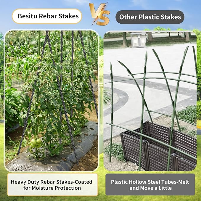 Rebar Stakes 48 inches 16-Pack Concrete Form Stakes Straight 3/8" Diameter - Image 5