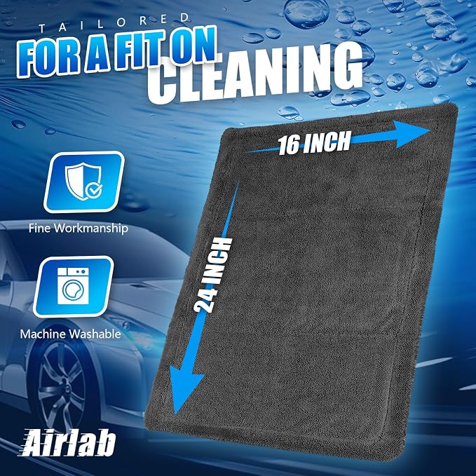 Airlab Microfiber Towels for Cars Wash Drying Super Absorbent Cleaning Cloth - Image 5