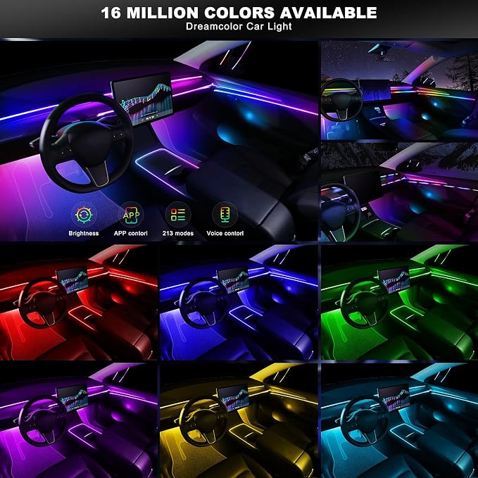Dreamcolor Acrylic Interior Car LED Strip Light - Image 4