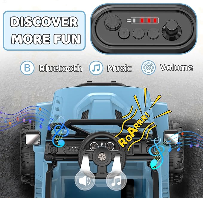 12V Ride On Truck Car with Remote Control, Kids Electric Vehicles with - Image 5