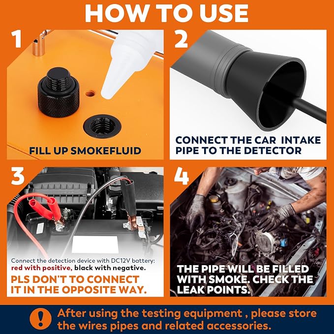 XDOVET Smoke Machine Automotive Leak Detector, KSD201 Pro Auto EVAP Smoke Leak - Image 3