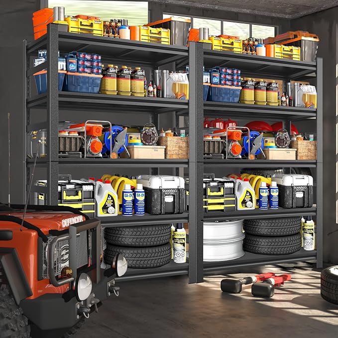 87" H Garage Shelving 3000LBS Capacity Heavy Duty Storage Shelves, Adjustable 5 - Image 6