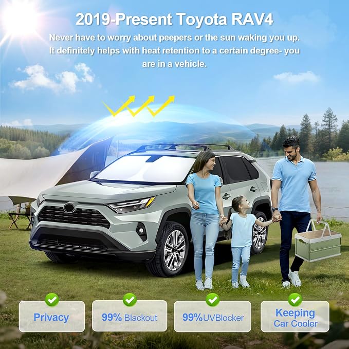 8pcs Car Window Shades for Toyota RAV4 2019-Present Accessories, Windshield - Image 2