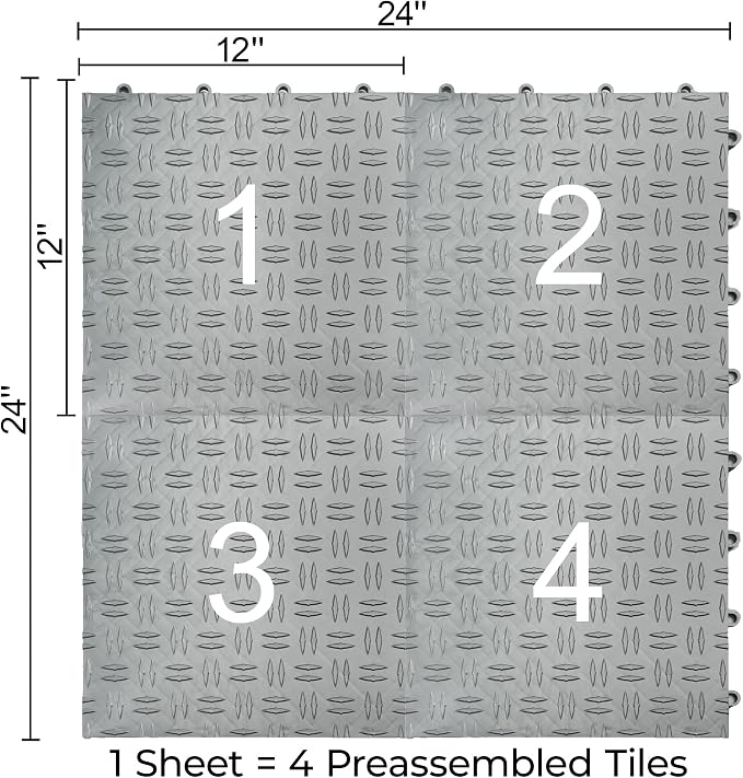 Big Floors GarageTrac Diamond, Interlocking Non-Slip Garage Flooring Tile - Image 2