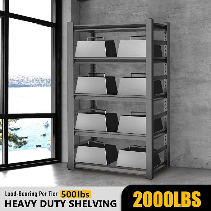 63" Heavy Duty Garage Shelving, 5-Tier Adjustable Storage Shelf, 2000lbs - Image 4