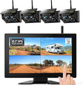4 Magnetic Solar Wireless Backup Camera HD1080P DVR 10.1" Touchscreen Monitor by ZEROXCLUB