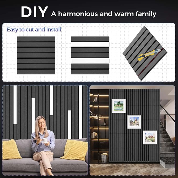 8 Pack Large Fold Soundproof Wall Panels, 1.2lb/ft³ High Density, Thicker 0.47in - Image 4